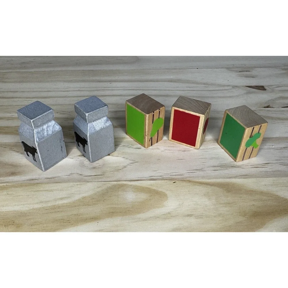 Melissa & Doug Classic Wooden Farm Train Set *5 Replacement Pieces Milk Crates